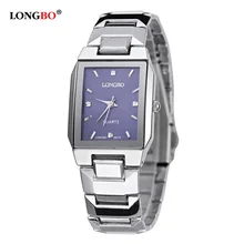 LONGBO Top Brand Fashion Square Case Stainless Steel Band Women Watch Men Business Couple Wristwatch Quartz Analog Clock 867A