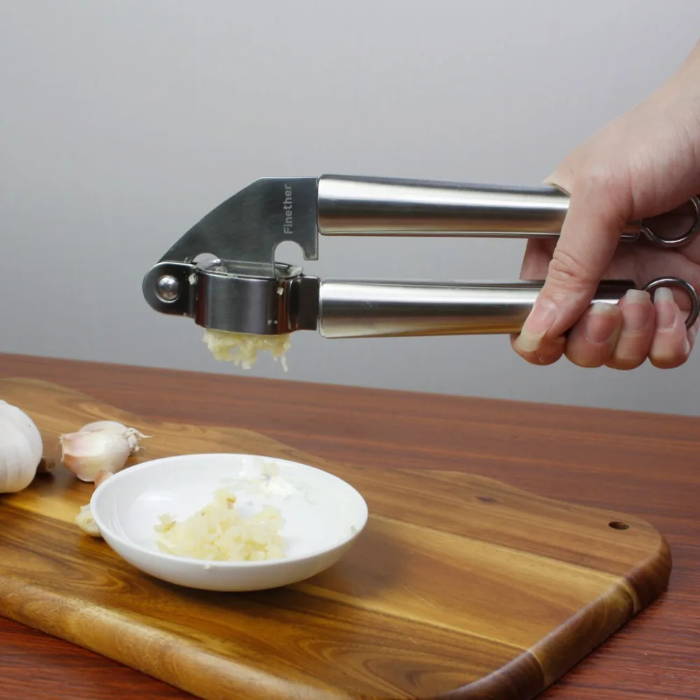 High Quality Solid Stainless Steel Garlic Press Crusher