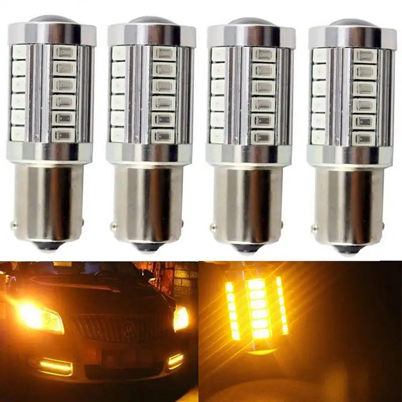 JX LCLYL 4 шт. Янтарный BA15S P21W 1156 33LED автомобильные фонари заднего хода сигнальный