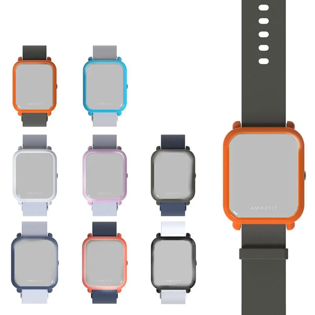 

FOR Huami Xiaomi Amazfit Bip BIT PACE Smart Watch 20mm Silicone Wrist Strap Protective Case Cover Plastic PC Shell