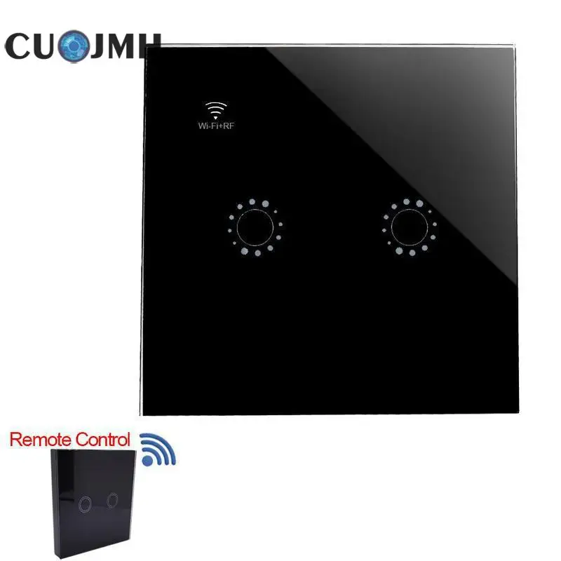 

2 Way Wifi Double Control Rf Intelligent Switch Smart Home Smart Touch Light Switch Wifi Rf App Remote Control Switch