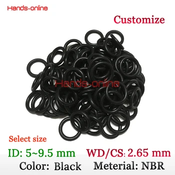 

10Pcs/Lot ID 5 5.8 6 6.4 7.1 7.6 8 8.5 8.75 9 9.5 mm NBR CS 2.65mm Black Rubber O Ring Oil Seal Gaskets