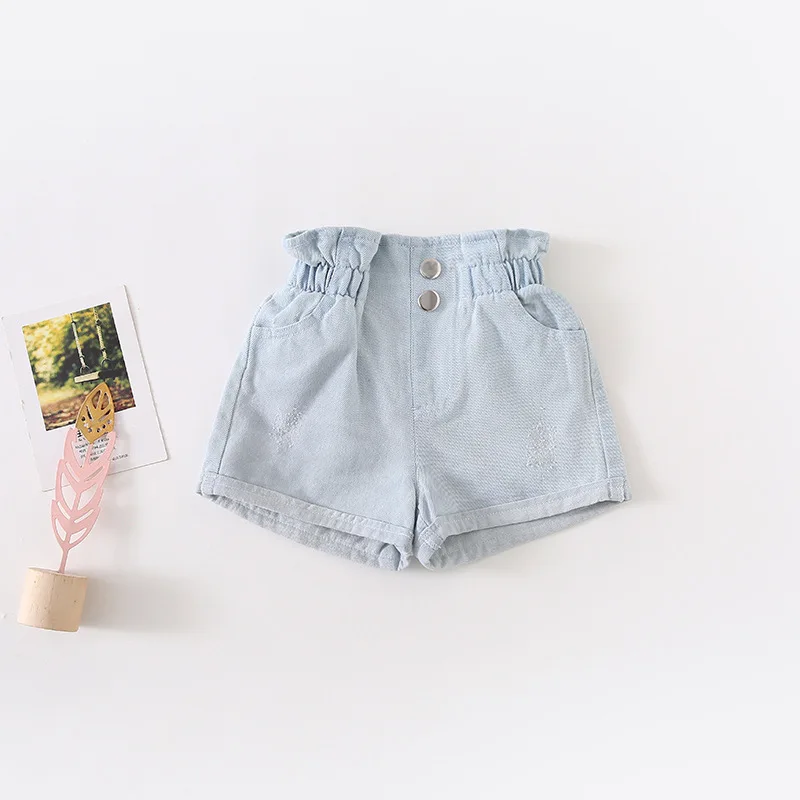 Curtas para o Bebê Verão Nova Chegada Estilo Coreano Algodão Cor Pura Cintura Alta All-match Moda Quente Calças Doce Bonito Meninas 2020 20 High Quality Mamãe e Bebê