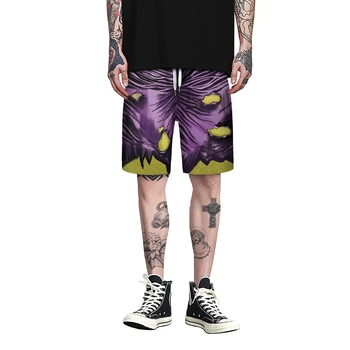 

New Summer Vacation Men's The Incredible Hulk Pattern Shorts Pant Fashion Loose Funny 3d Casual Shorts Male Sportwear