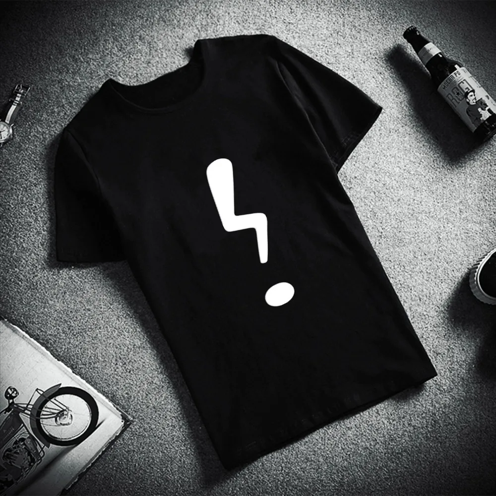

New 100% Cotton Men Tshirt Punctuation Minimalist Design Print Short Sleeve Top & Tee Fashion Casual Men T Shirt Unisex Clothing