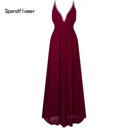 Spendflower для женщин невесты без рукавов Макси Пром Красный Вечерние платья G-111BG