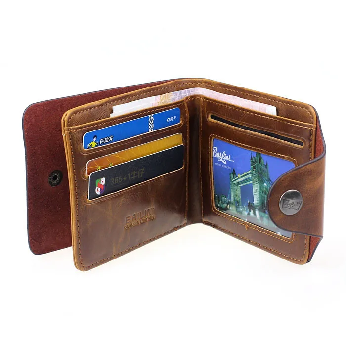 Винтажный Мужской кошелек, кожаный, двойной, короткий, кошелек для мужчин, для монет, для кредитных карт, ID, держатель для карт, тонкий кошелек, сумка для денег для мужчин, высокое качество