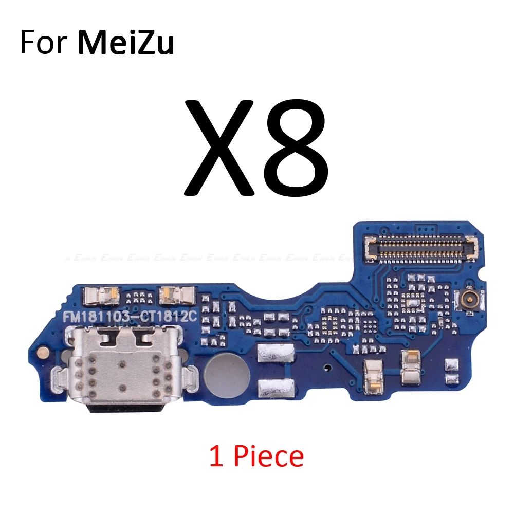 Разъем для зарядки питания разъем порт док-станция с микрофоном микрофон гибкий кабель для Meizu 16 16 16 15 Plus X8 M8 Lite - Цвет: For Meizu X8