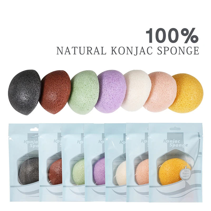 

100% Natural Konnyaku Konjac Facial Puff Face Cleanse Washing Sponge Exfoliator Cleansing Sponge Puff Facial Cleanser