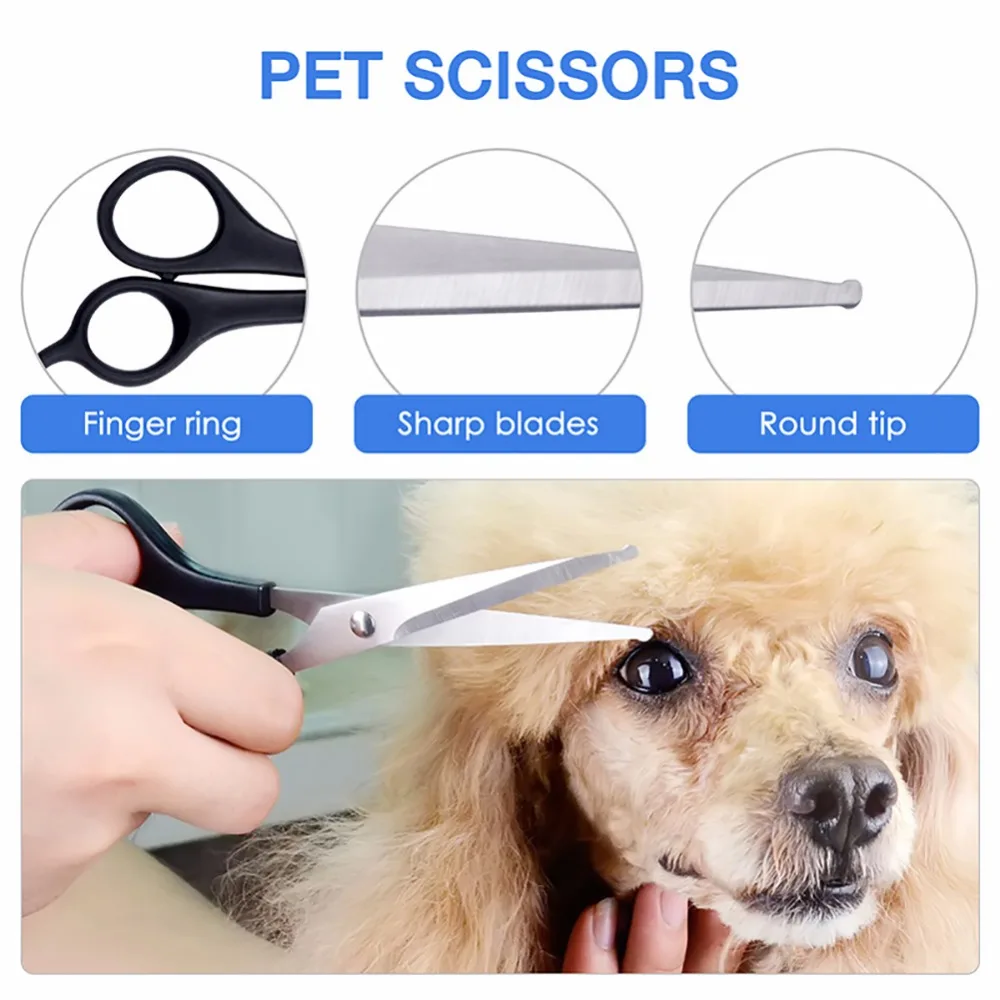 Hot Sale Pet Hair Cut Colorful Scissors Clippers Flat Tooth Cut Pets Beauty Tools Set Kit Dogs Grooming Hair Cutting Scissor Set