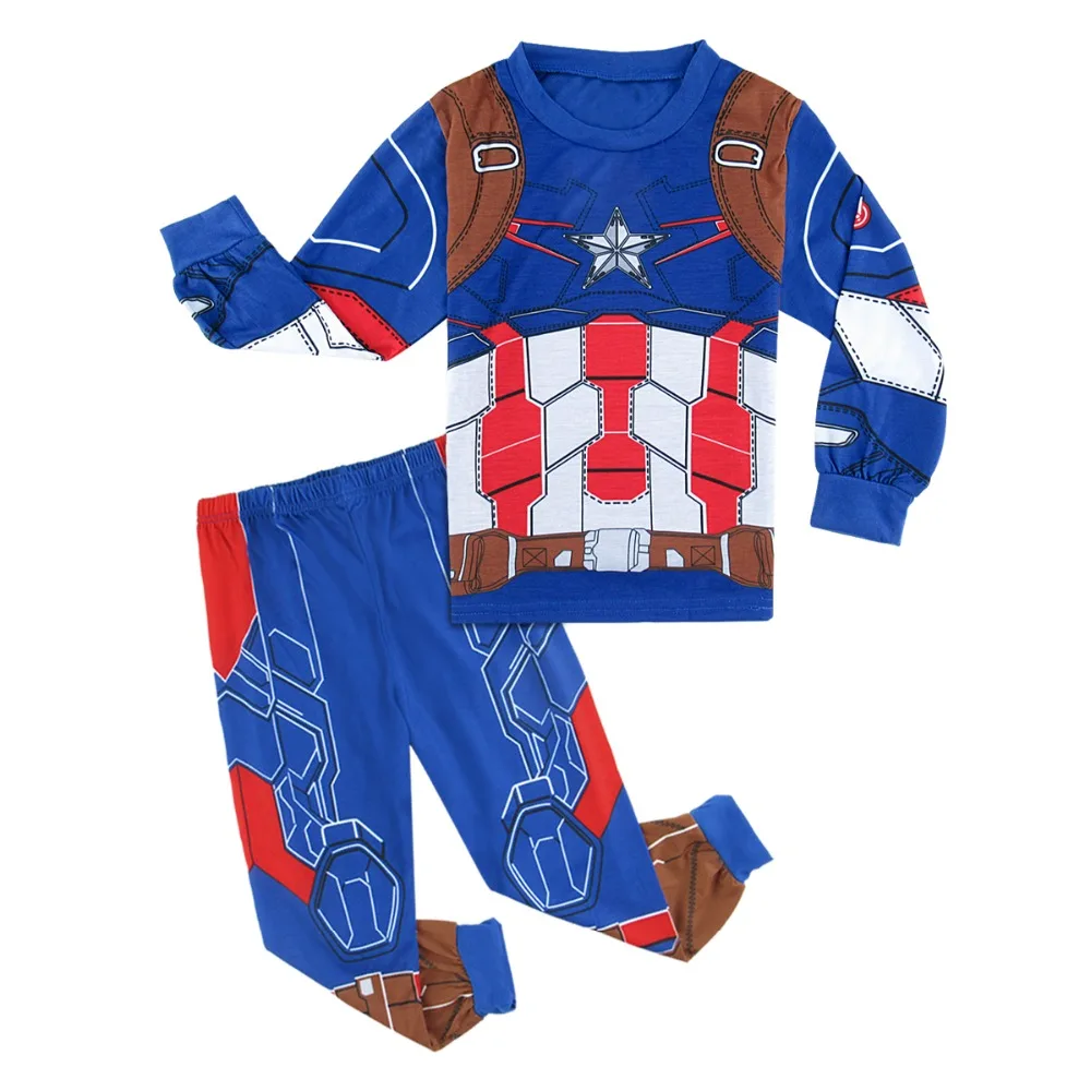 Funnny Kids Boy Pyjamas Winter Children Superhero American Captain