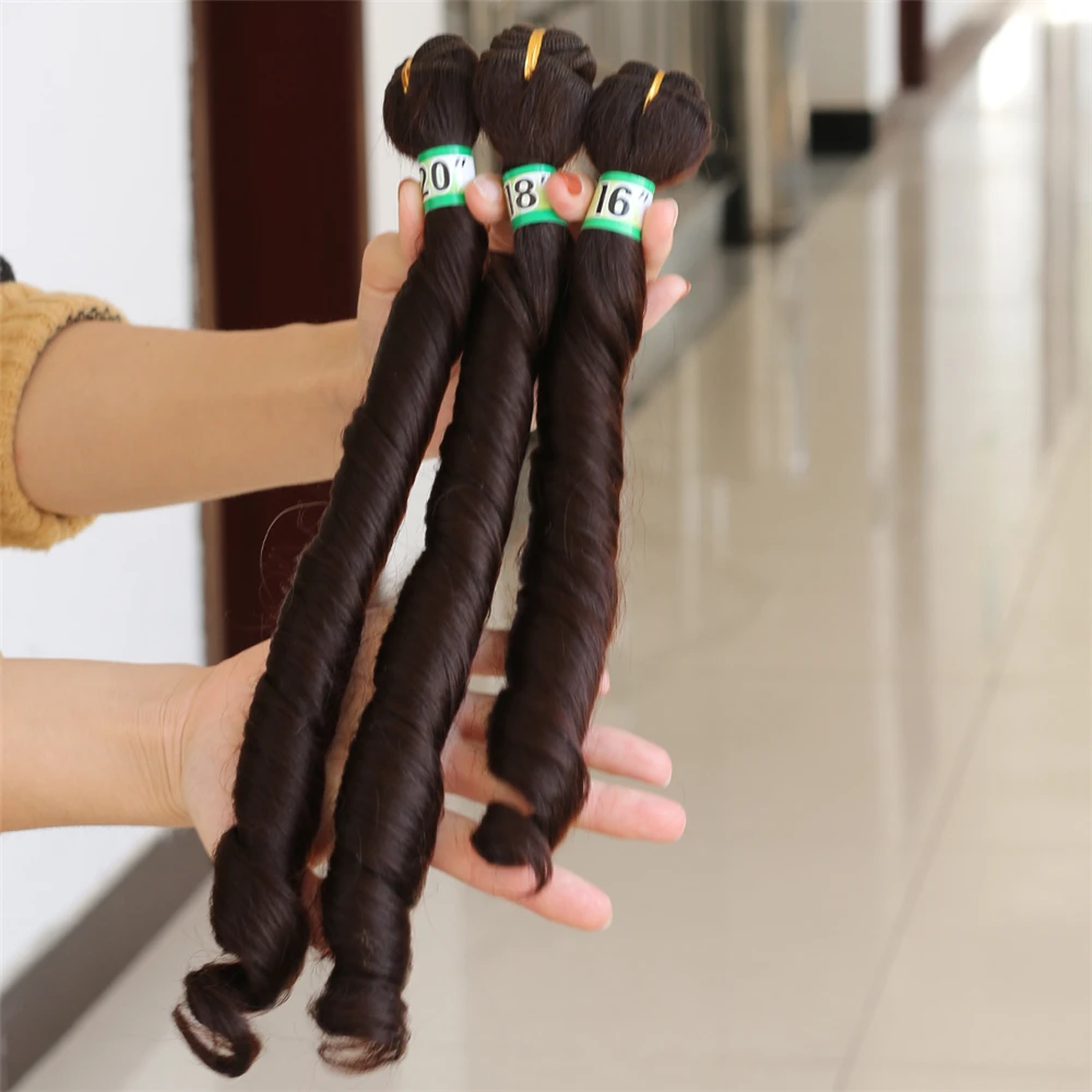 extensões de Cabelo Sintético Resistente Ao Calor cabelo da fibra