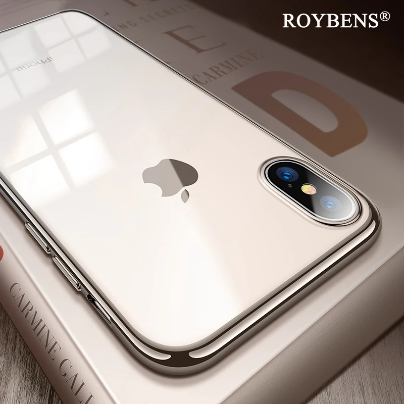 Модные оригинальный вид чехол для iPhone X XS Max Silver Edge прозрачный задняя крышка XR