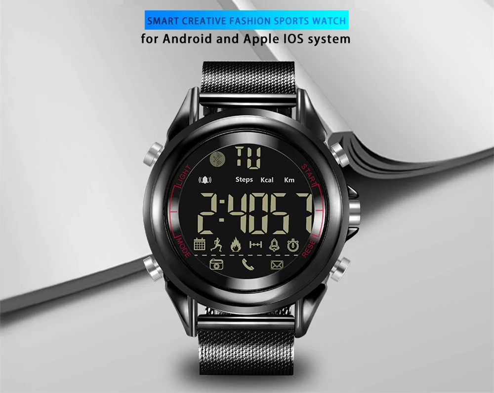 Ультра тонкие умные часы круглый экран Bluetooth будильник шагомер IOS Эндрюс Спорт на открытом воздухе фосфоресцирующие стальные умные часы