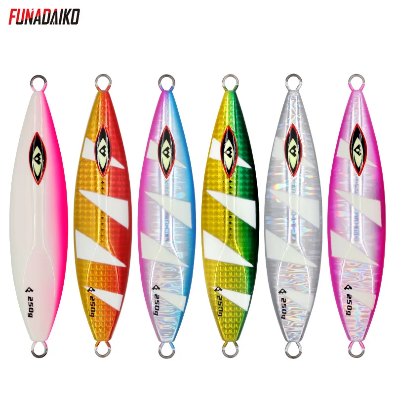 FUNADAIKO Slow Metal Jigging Sinking Glow Jigs 180g 220g 250g Falling luminuous Lure Artificial Bait Fishing Tackle | Спорт и