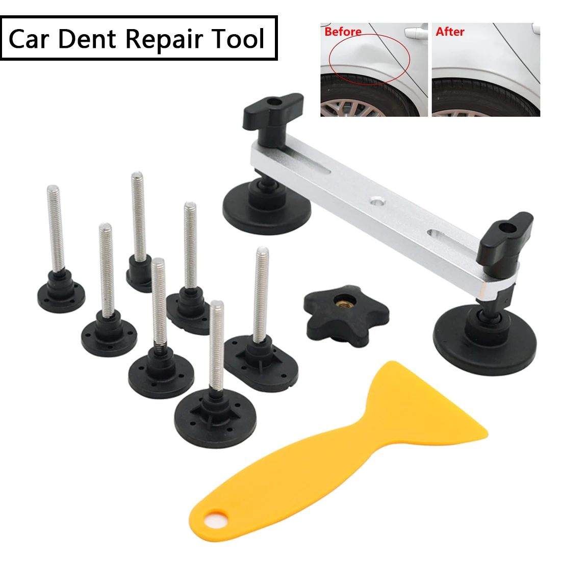 Hand Tool Set 9pcs Instrument Paintless Auto Car Dent Repair Tool kit Body Damage Fix Pulling Bridge Removal Glue Tab Tool