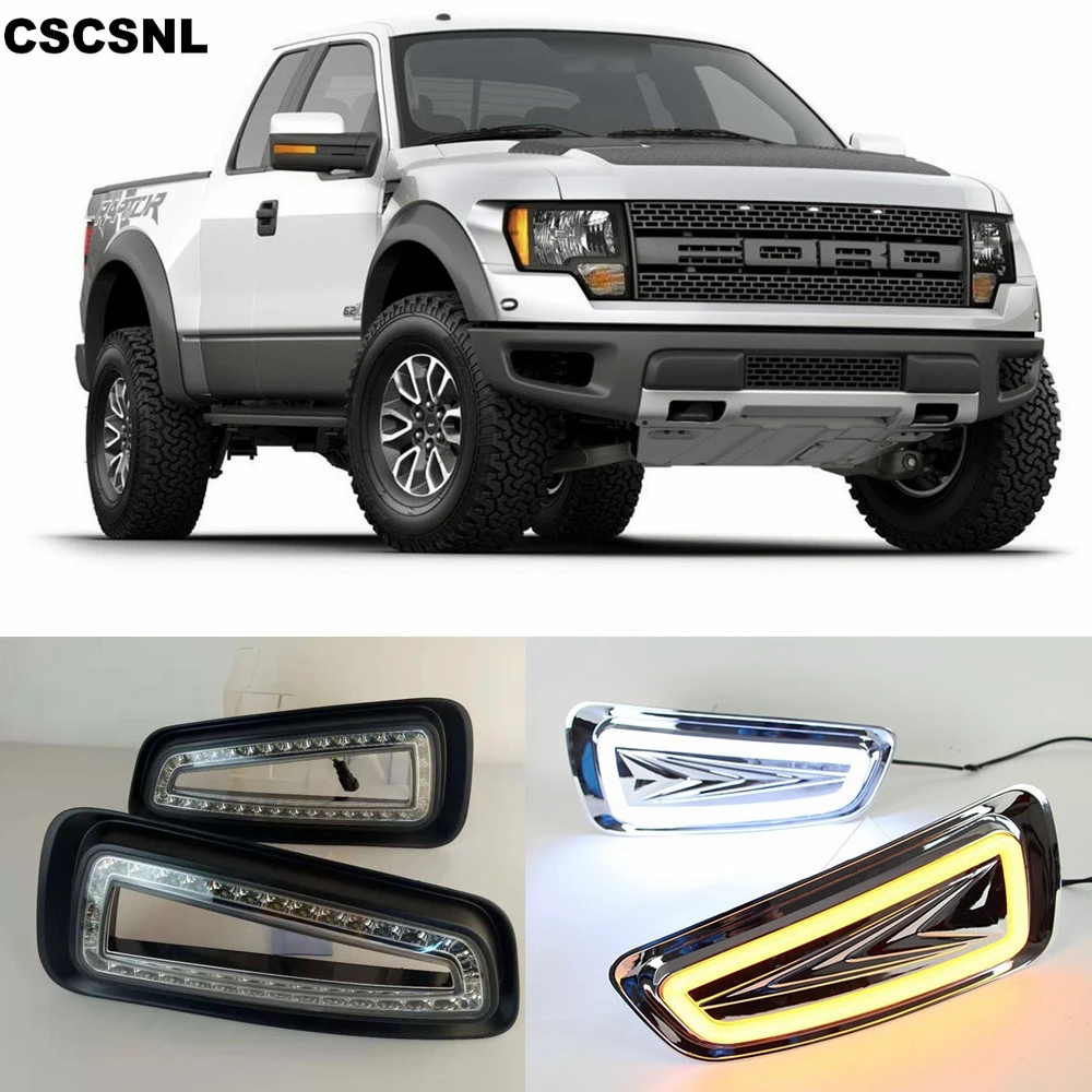 

CSCSNL 2PCS For Ford Raptor F150 2010 2011 2012 2013 2014 2015 LED DRL Daytime Running Lights Daylight car lights fog lights