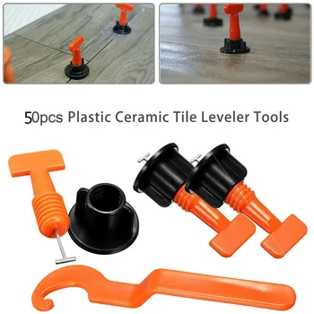 

50pcs Reusable Tile Leveling System Tile Positioning Leveler Eveler Plastic Clip T-lock Floor Pliers System for Flooring Wall