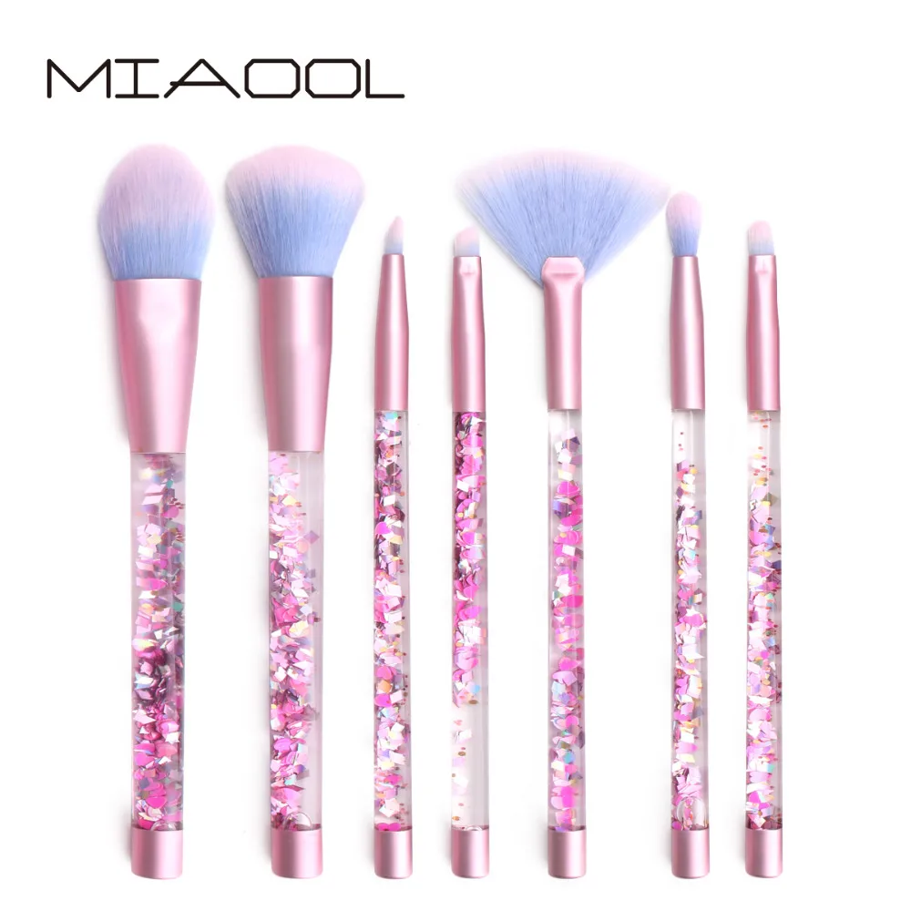 

AQUARIUMB Liquid Glitter Makeup Brush Set Highlighter Brushes Concealer Fiber Double Colors Make up Brush Mermaid Brushes 7PC TZ