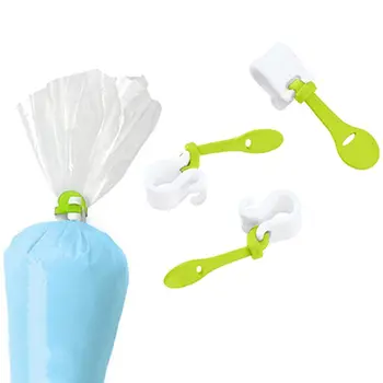 

3pcs Plastic Cake Decorating Bag Clips ice cream Frosting Piping Bag Icing Cupcakes Creative simple Buckle Reusable Baking Tools