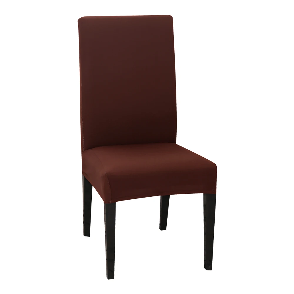 4 шт. сплошной цвет чехол для кресла спандекс стрейч эластичные чехлы на стулья белый для столовой банкет отель кухня - Цвет: light coffee