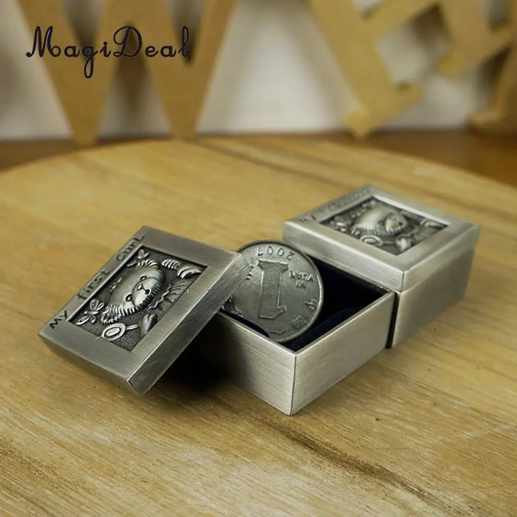 Zinc Alloy Bear My First Tooth and Curl Cabinet Infant Toddlers Baby Shower Christening Novelty Birthday Gift Favor