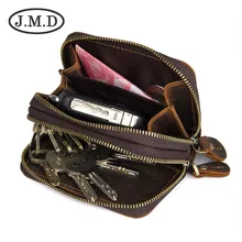 Высококачественный мужской кошелек для ключей. Crazy Horse кожаный винтажный Однотонный мужской кошелек, мужской кошелек для ключей с внутренним держателем для ключей. QB104