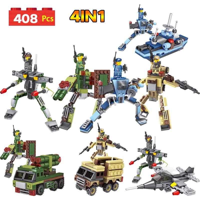 

Second World War Military Building Blocks Mechgo Soldier Battle Soviet Action LegoINGlys Educational Figure Toys for Kid 4 IN 1