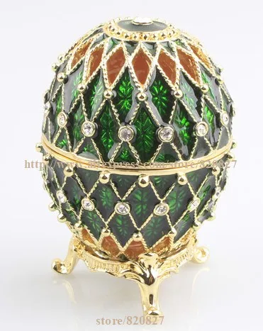 Ювелирные изделия с кристаллами Faberge Egg кольцо безделушка Подарочная коробка для