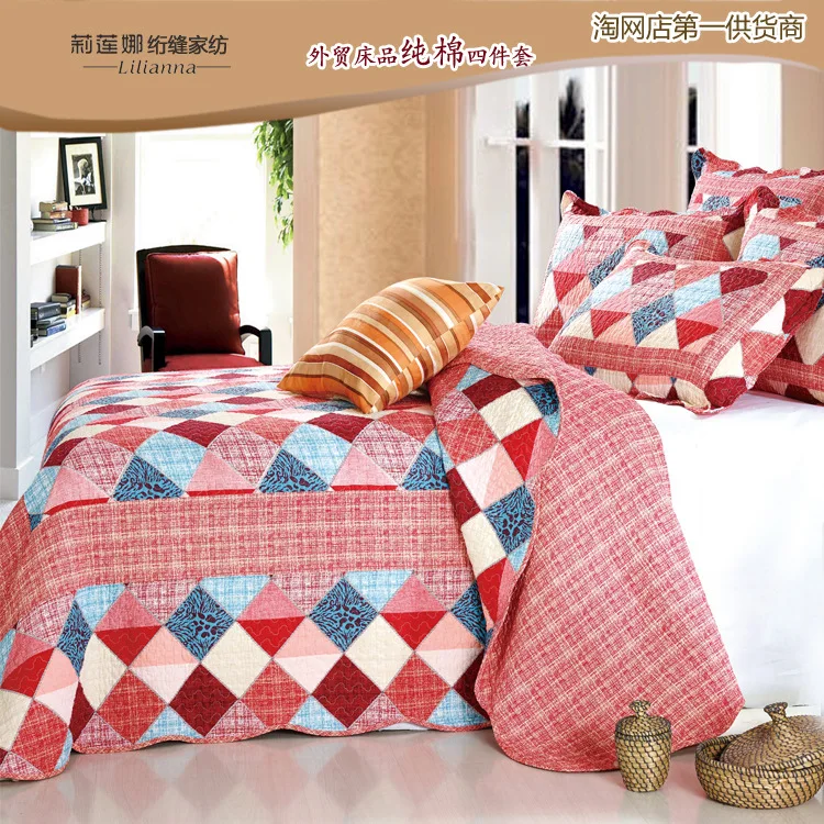 

The New 2017 100% Cotton Washing Quilting The American Country Printed Bed Cover 4 Set High Quality Bedding Set