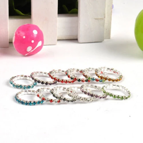 Hot 12Pcs Pack Elastic Crystal Toe Rings Mixed Color Wholesale Lots Body Jewelry 5TYL 6HGB | Украшения и аксессуары