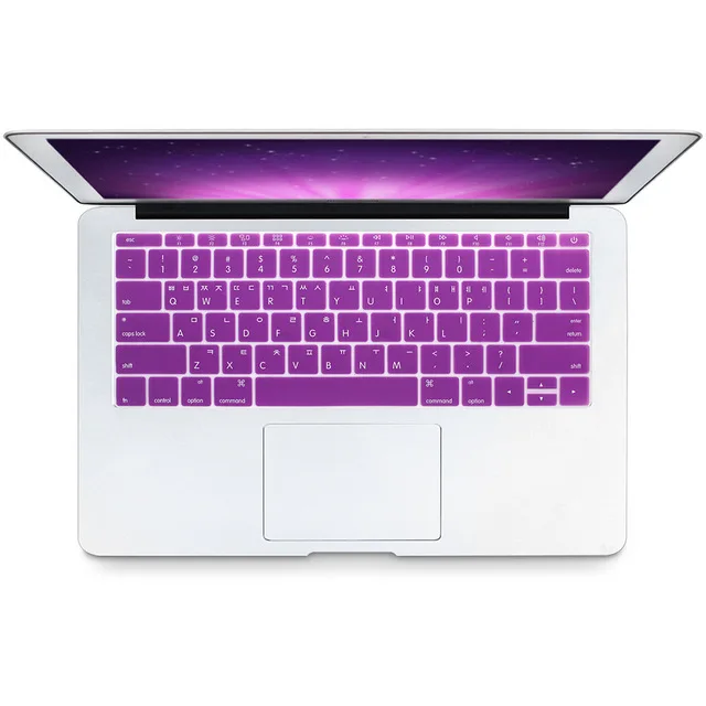 Американский корейский мягкий силиконовый чехол-клавиатура для MacBook New Pro 13 дюймов A1708(версия без сенсорной панели) для Macbook 1" A1534 - Цвет: Purple