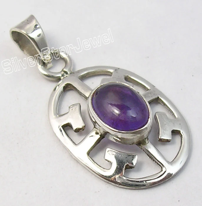 AMETHYST Muiltiply Choices Chanti Международная чистая Серебряная редкая Подвеска из радужного лунного камня 1 1/4 дюйма подарок на день рождения - Окраска металла: AMETHYST