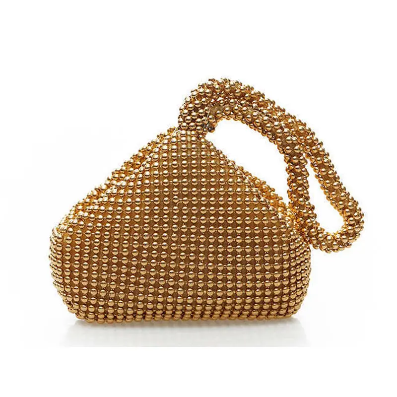 2017 Korea Style Candy color Luxury Evening bags Women tote beaded Wedding Party day clutches wrist bags mini phone holder Li222