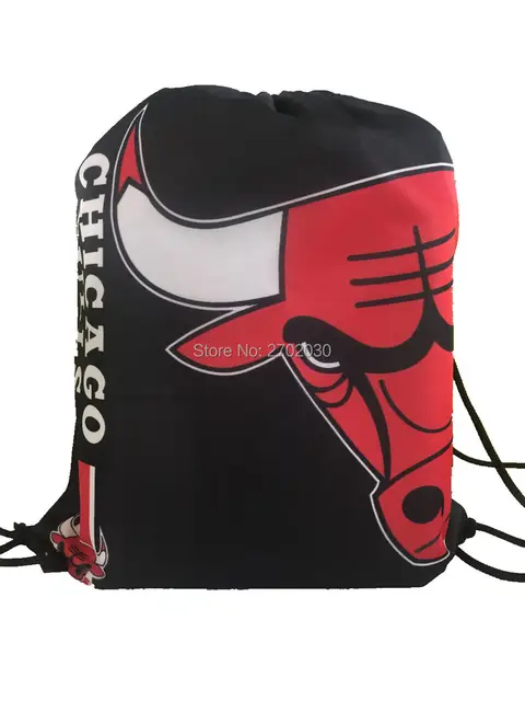 Chicago Bulls Basketball Team Drawstring Bags Men Sports Backpack Chicago Bulls Basketball Team Drawstring Bags Men Sports Backpack Digital Printing Pouch Customize 35