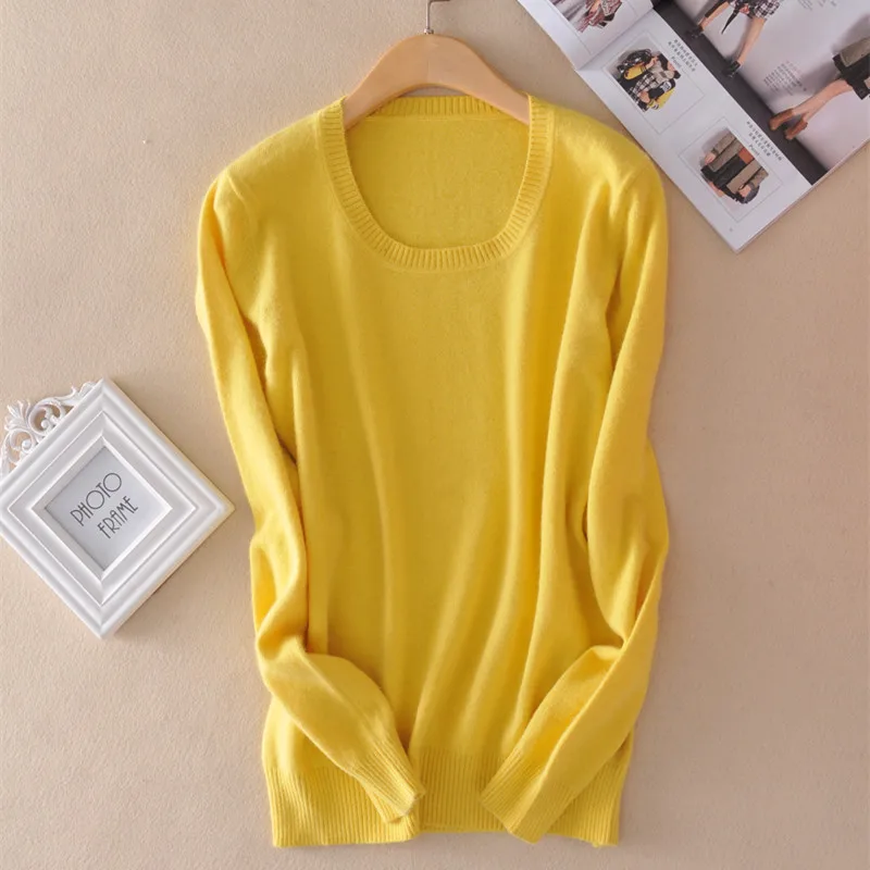 Women's Winter Sweater Round Neck Pullover Sweater Solid Color Female Slim Bottoming Shirt Long Sleeves Knitted Sweaters Ladies Women's Winter Sweater Round Neck Pullover Sweater Solid Color Female Slim Bottoming Shirt Long Sleeves Knitted Sweaters Ladies