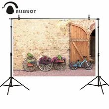 Allenjoy фотографический fotocoll boda пестрый кирпичная стена Арка колеса велосипед Открытый сельская местность фото зона фон для видео для дома