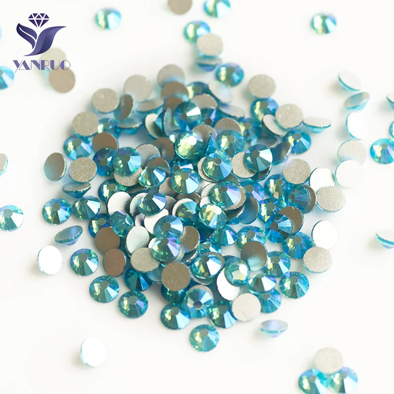 

YANRUO Colorful AB Crystals SS16 1440Pcs 4mm Non Hotfix Flat Back Strass Glass Crystals Stones Nails Art Rhinestone For Shoes