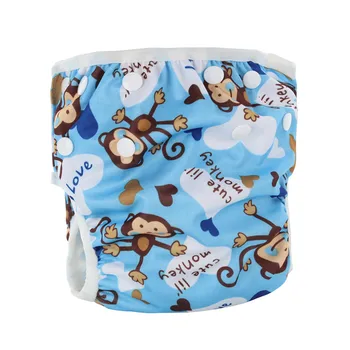 

Baby Simmming Nappy Diaper Animal Cartoon Pattern Reusable Swimwear Bebe Swimwear Nappy Infant Adjustable Baby Use Diaper Cover