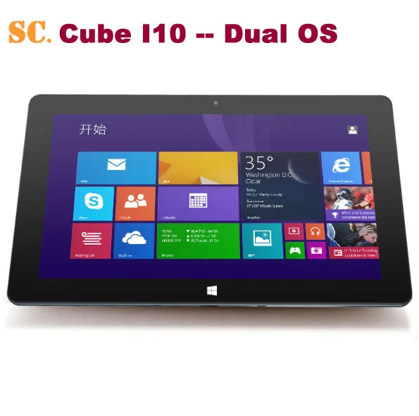 10.6" 1366*768 Cube I10 Dual Boot Tablet PC Windows10+Android 4.4 Dual OS Intel Z3735F Quad Core 2GB RAM 32GB ROM Mini HDMI