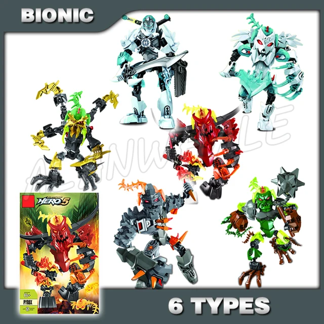6types Hero Factory 50 Pyrox Scarox Bruizer Ogrum Stormer Frost