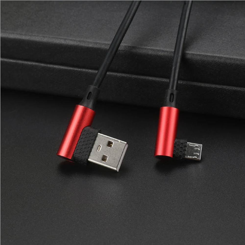 100 шт. 90 градусов двойной изгиб локоть кабель для передачи данных Micro USB Type C iPh