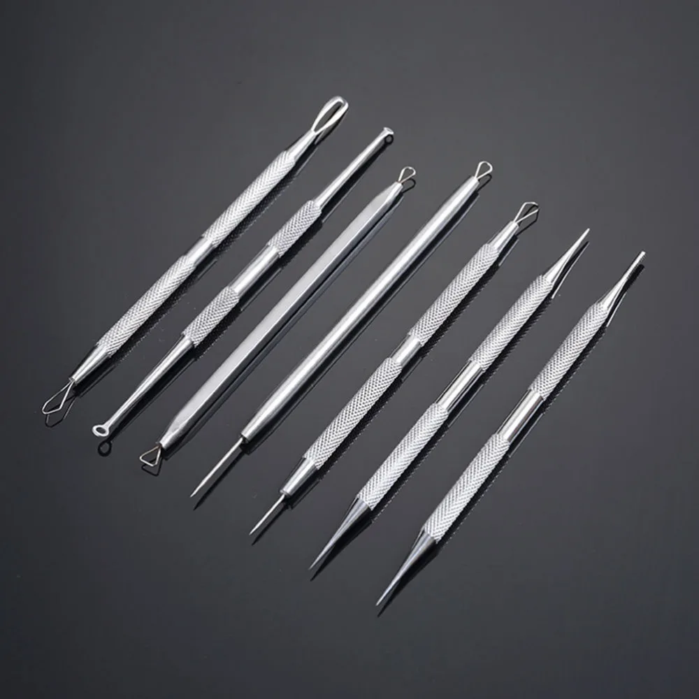 Blackhead Comedone Acne Blemish Extractor Remover 7PCS Antibacterial Black Head Pimples Acne Needle Make UP Tool Care