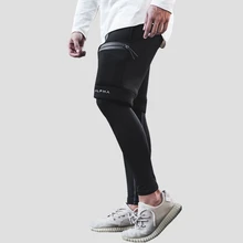 Новые мужские фитнес Шорты; модная обувь для отдыха; Спортзалы, бодибилдинг тренировки Мужской до середины икры-Длина укороченные штаны брендовые штаны