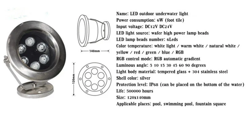 Светодиодный подводный светильник 6 Вт, 12 Вт, 18 Вт, 24 Вт, 36 Вт, IP68 RGB светильник s, уличный водонепроницаемый красочный светильник для воды, прожектор для бассейна, фонтан, светильник