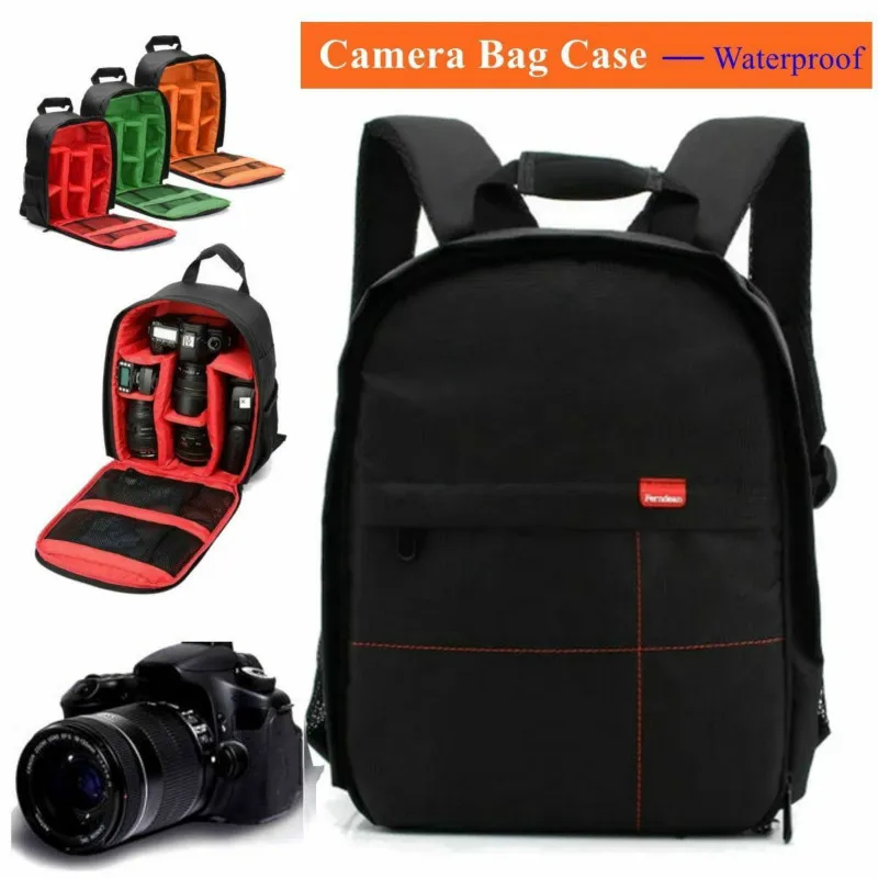 

Camera Backpack Bag Waterproof Lens Case Rucksack Digital DSLR Photo Video Bag Padded Backpack Zipperlock