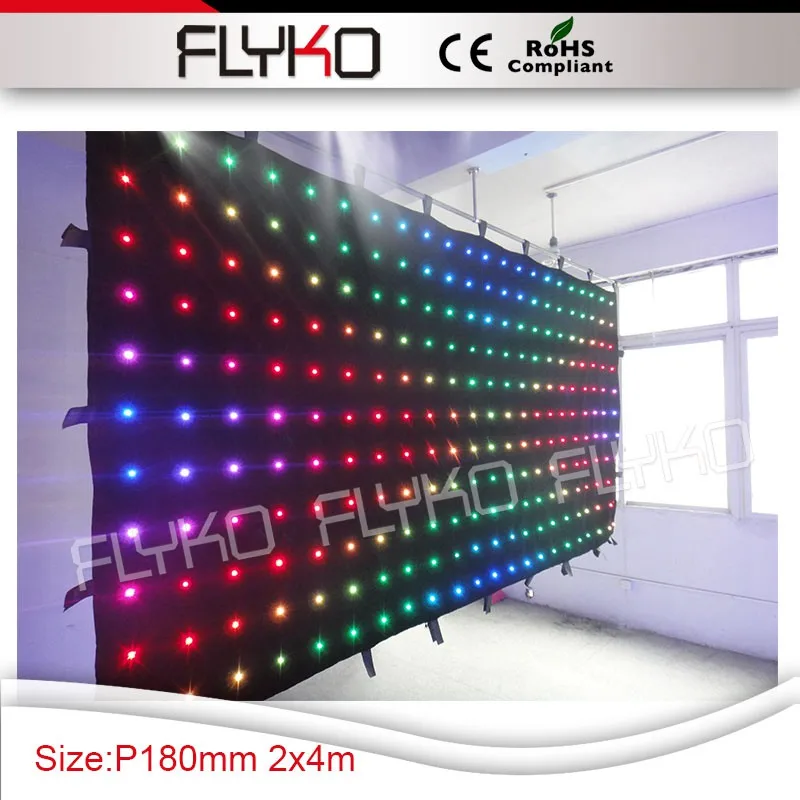 

P18 rgb 3in1 led rechargeable lights display 2X4m led curtain disco stage backdrop