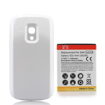 

3.7VDC 3500mAh Extended Cell Phone Battery + White Back Cover For Samsung Galaxy S3 Mini i8190 SIII mini bateria High Quality