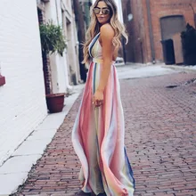 2019 Cross-border Explosions Backless Cross Straps Bohemian Print Large Swing Dress New Women's Summer Dress bohemian strappy tribal print backless dress