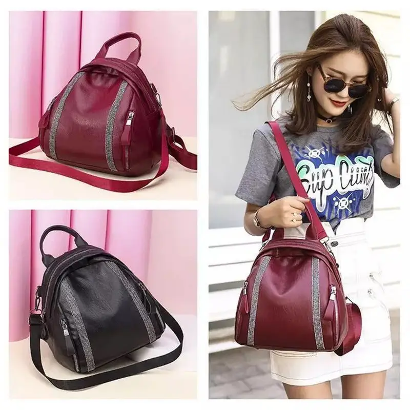 

2018 Design Lady Backpack High Quality Teenager High Quality PU Leather Backpack Fit Teenage Girl Female School Shoulder Bag